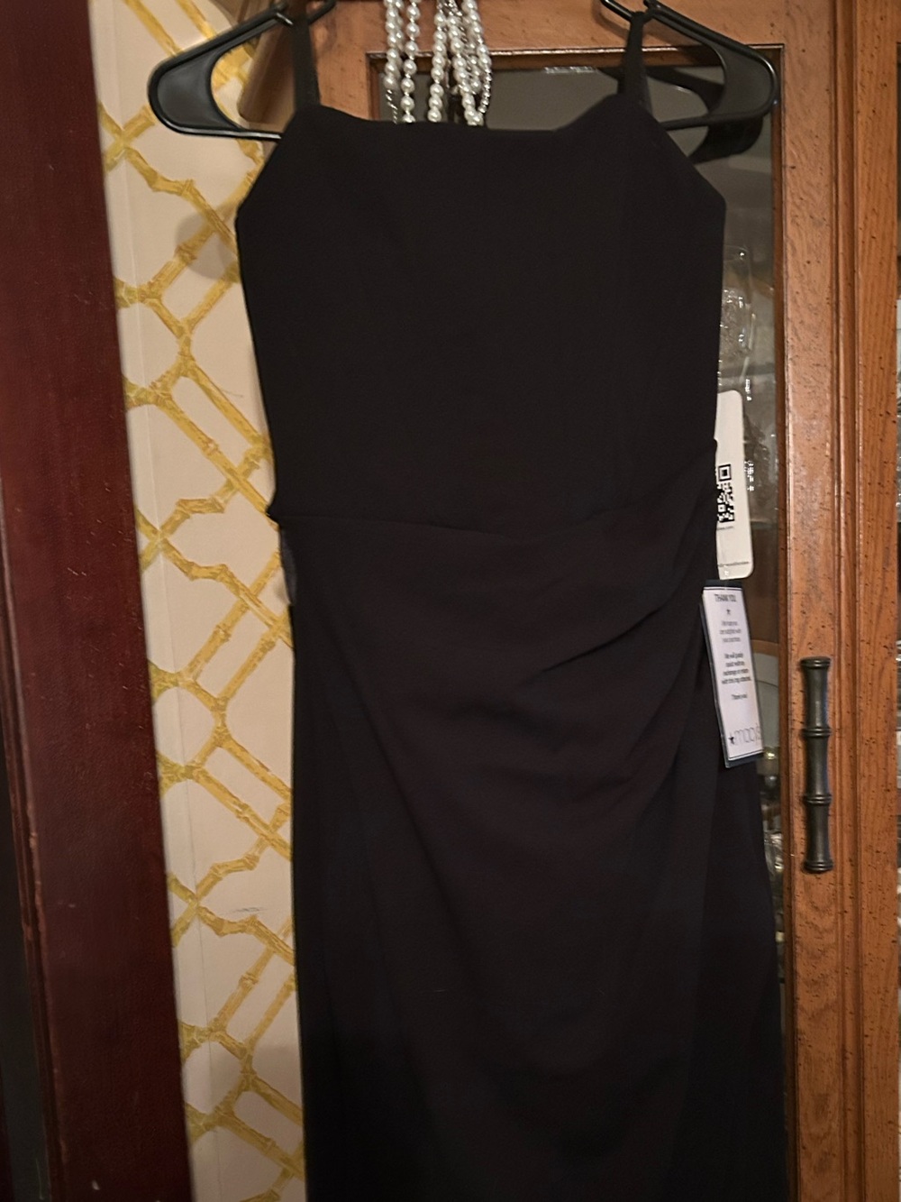 Classic Black Strapless Evening Dress